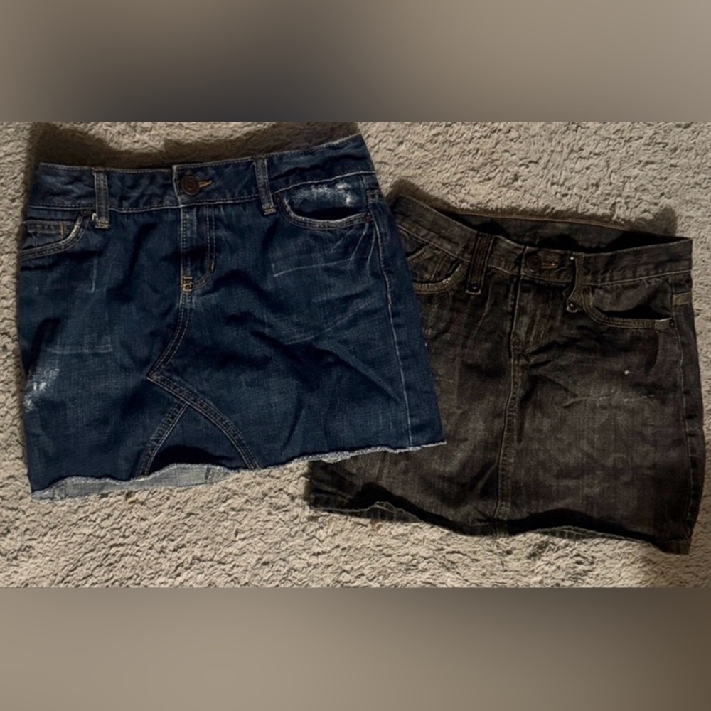 Sold together- GAP Blue Denim Skirt and black and grey GAP, denim skirt.